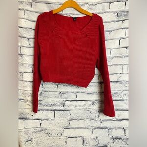 Torrid Red Cable Knit Sweater Cropped Women's Size 0